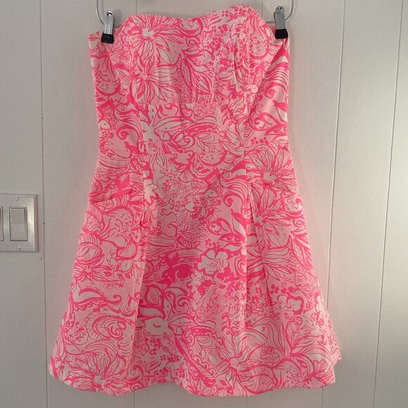 Lilly Pulitzer Dresses & Skirts - Lilly Pulitzer Blossom Dress Pink Tropics Bunny Hop Size 4